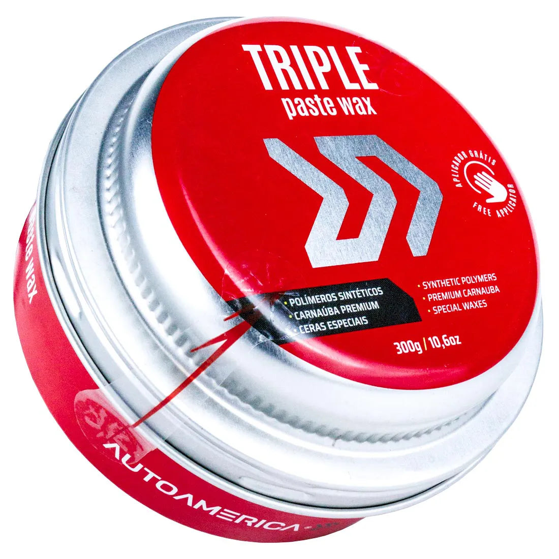 Cera em Pasta Autoamerica Triple Wax Paste com Aplicador - 300g